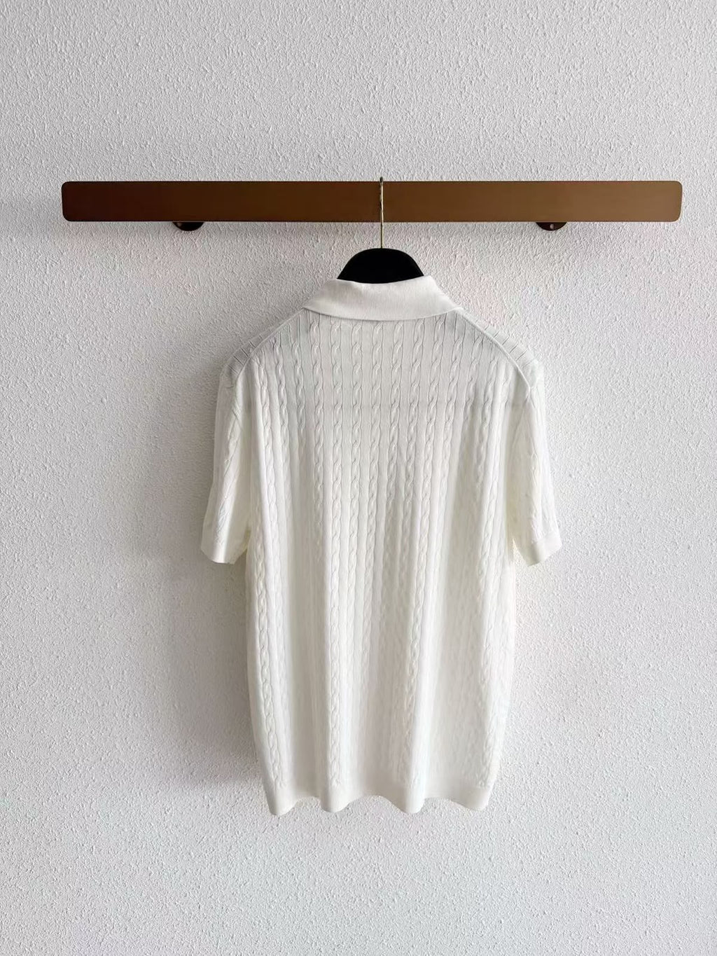 Brunello Cucinelli Cable-Knit Short-Sleeve Polo Shirt
