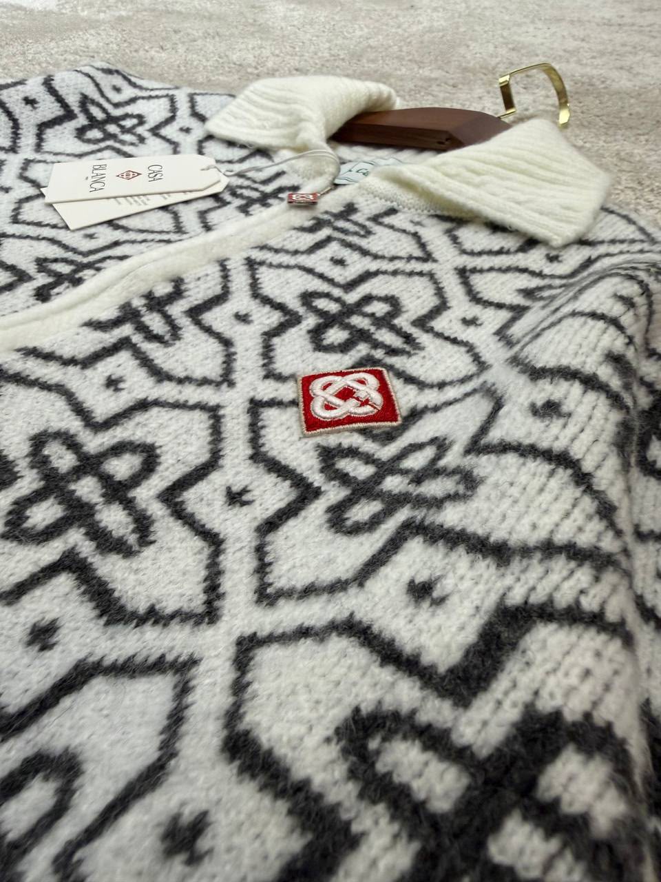 Casablanca Geometric-Pattern Zip Jacket