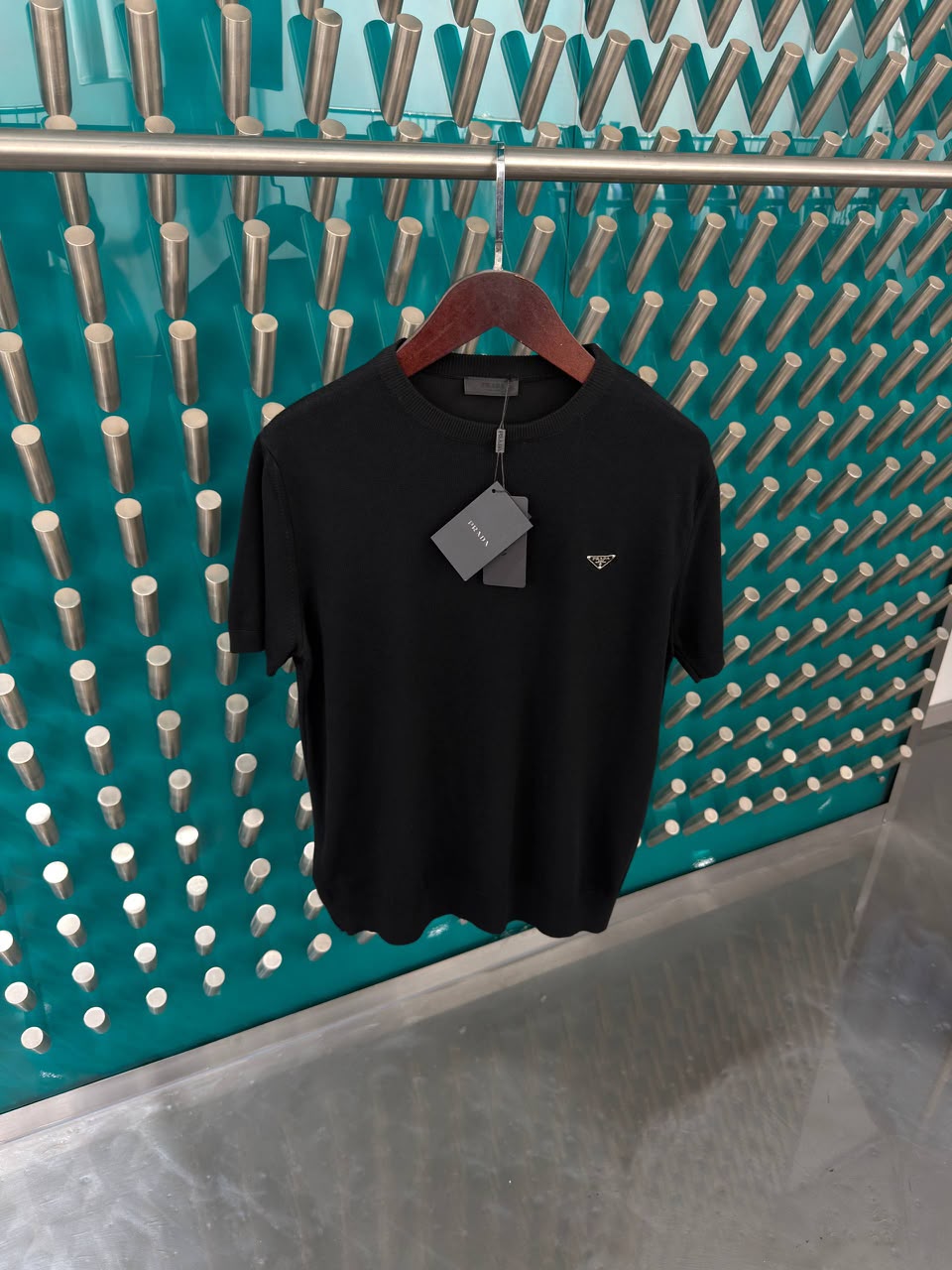 Prada Triangle-Logo Crewneck T-Shirt