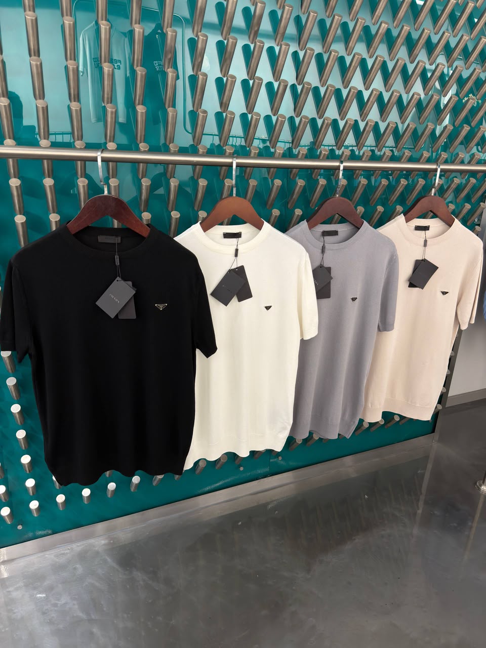 Prada Triangle-Logo Crewneck T-Shirt