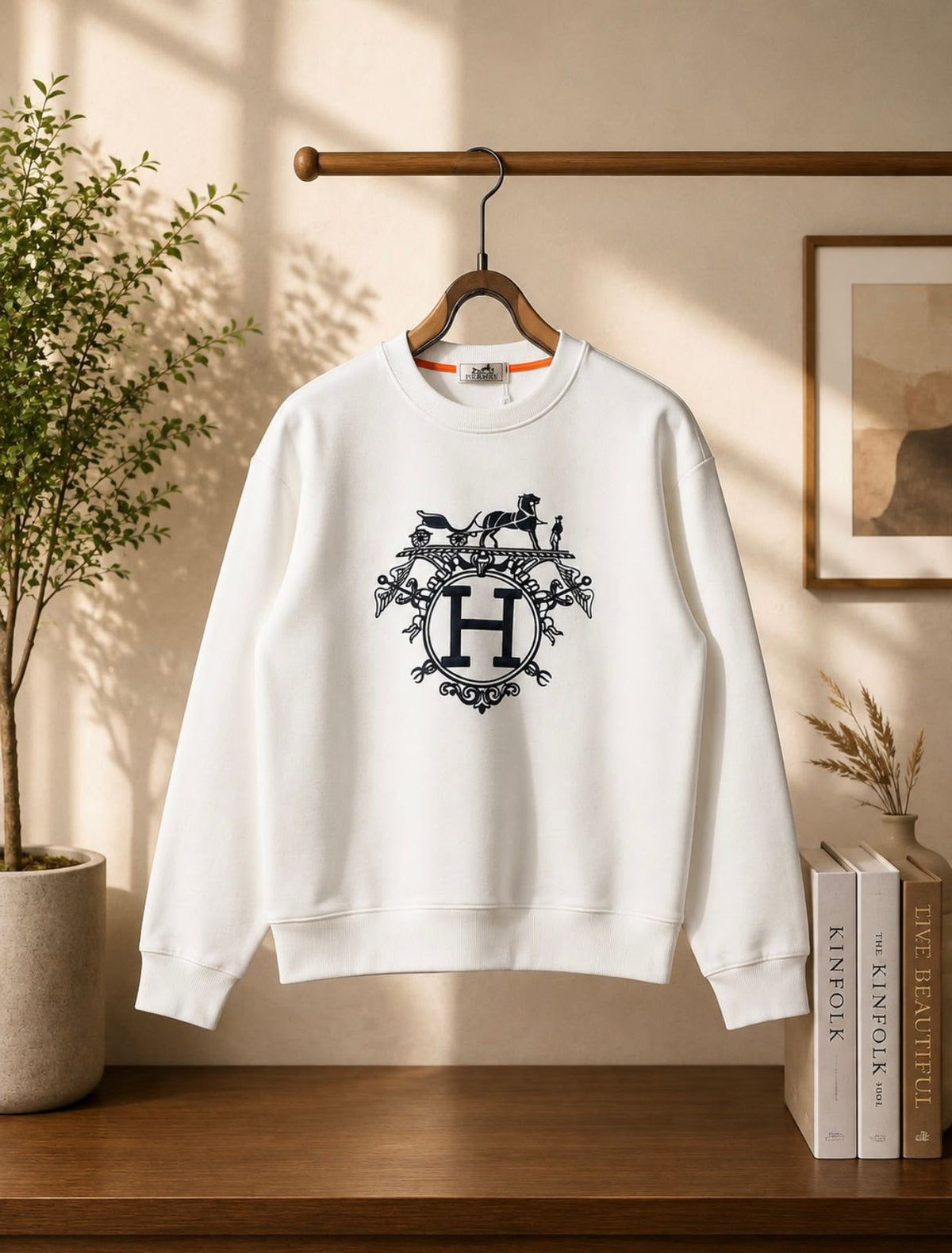 HERMES Carriage H-Motif Crewneck Sweatshirt