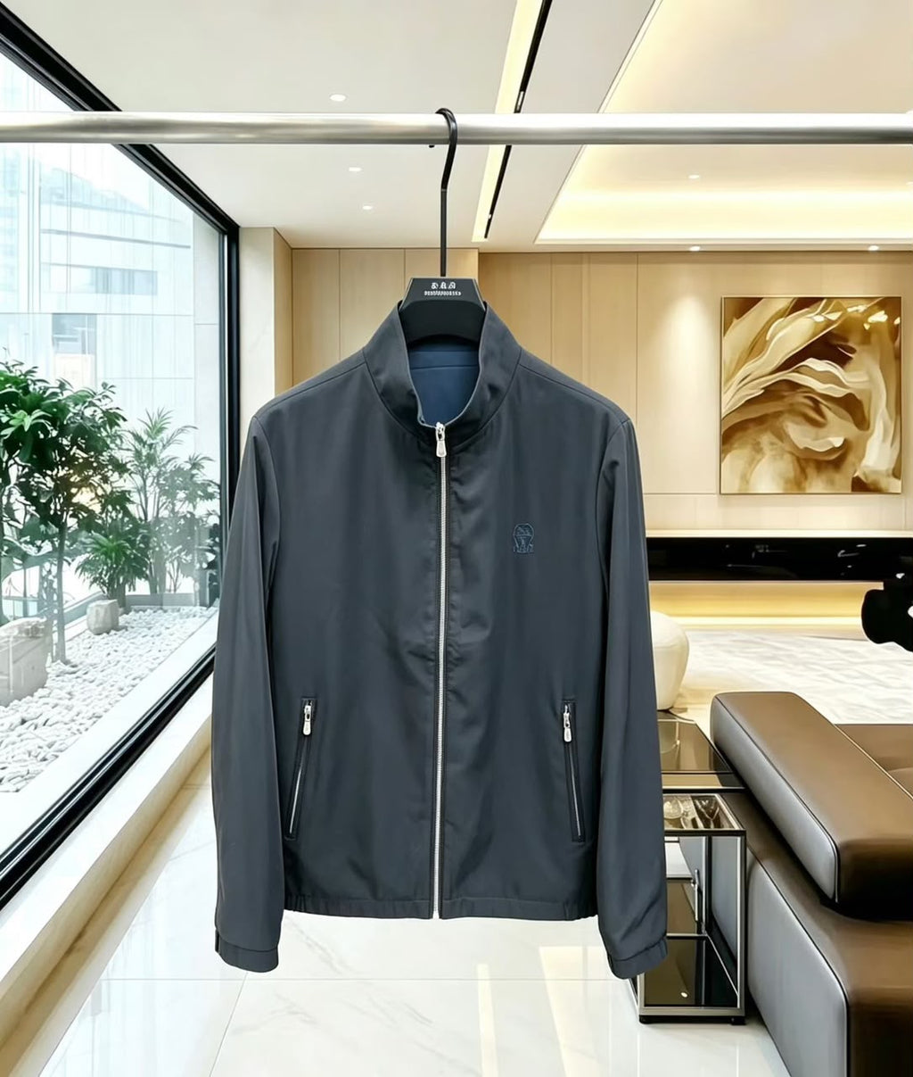 Brunello Cucinelli Stand-Collar Zip Jacket