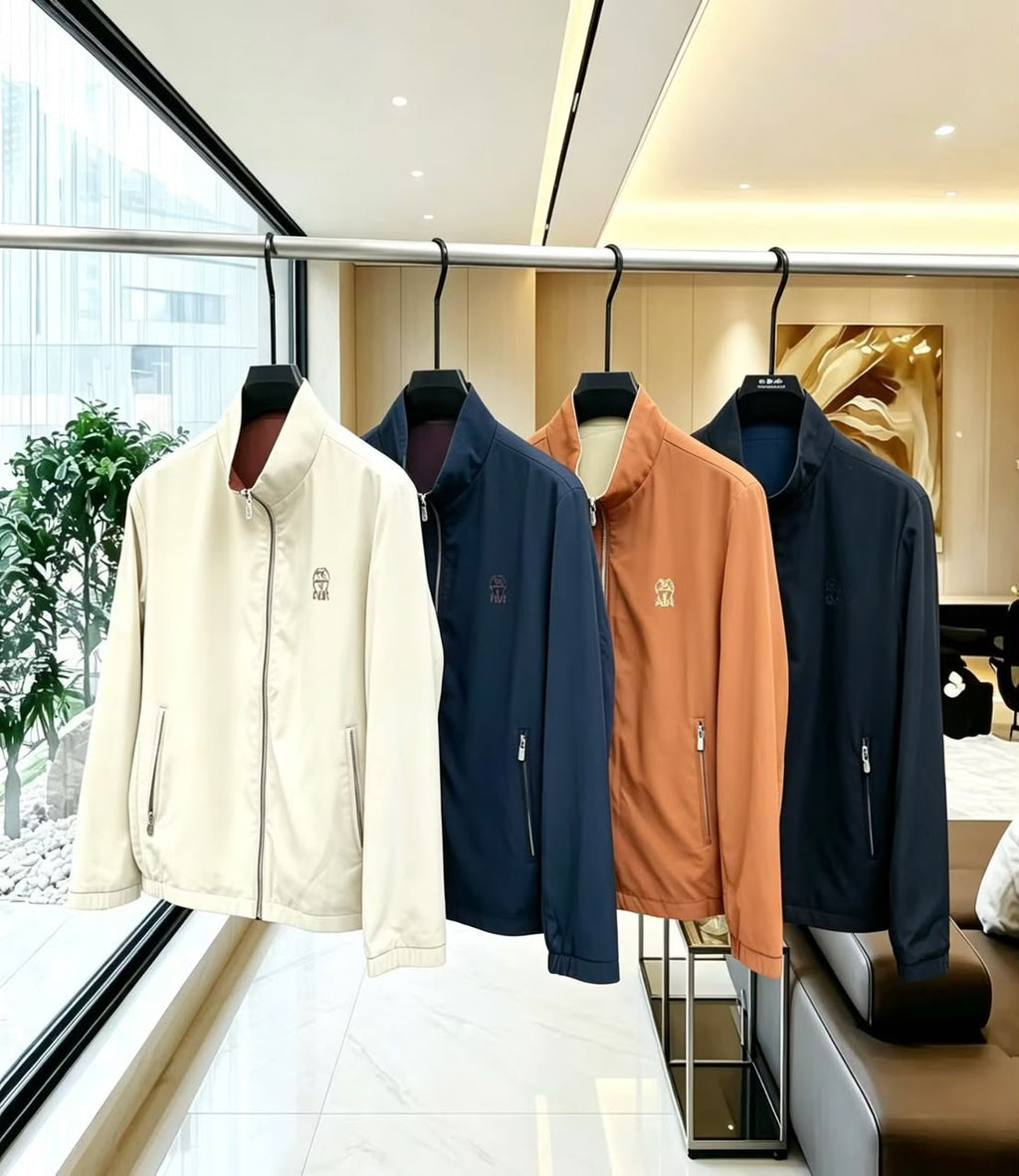Brunello Cucinelli Stand-Collar Zip Jacket