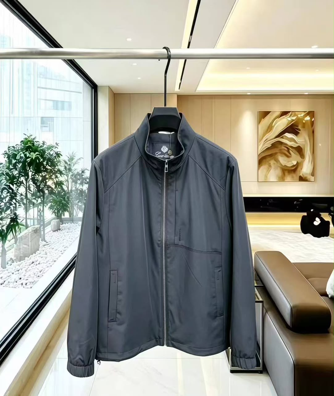 Loro Piana Panelled Stand-Collar Zip Jacket