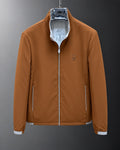 Brunello Cucinelli Contrast-Trim Stand-Collar Jacket