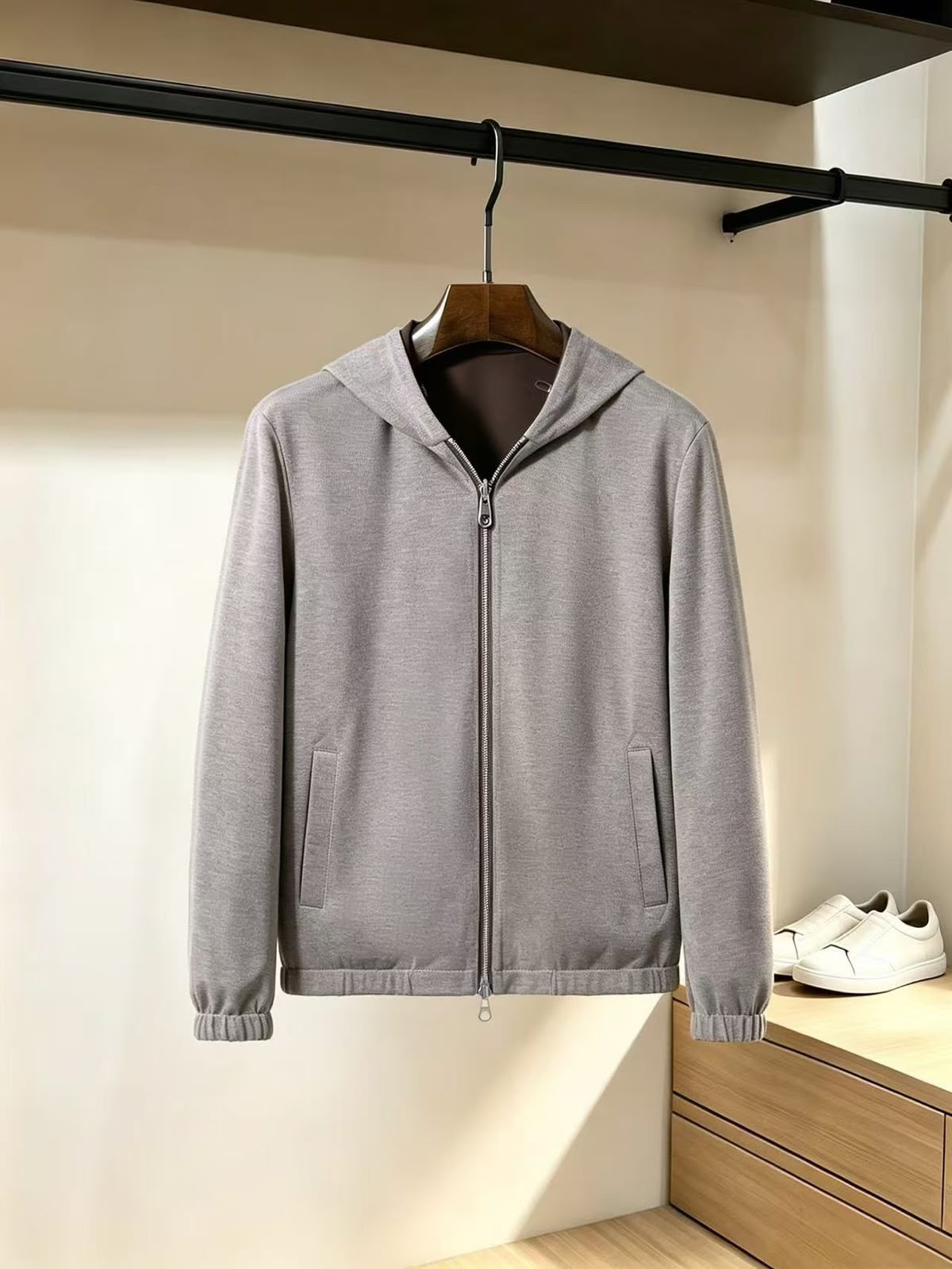 Loro Piana Two-Way Zip Hooded Jacket