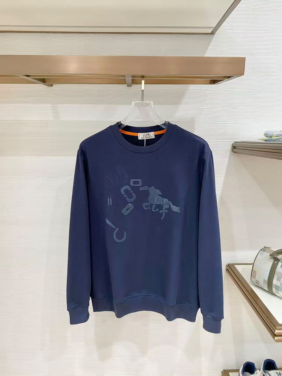 HERMES Equestrian-Motif Crewneck Sweatshirt