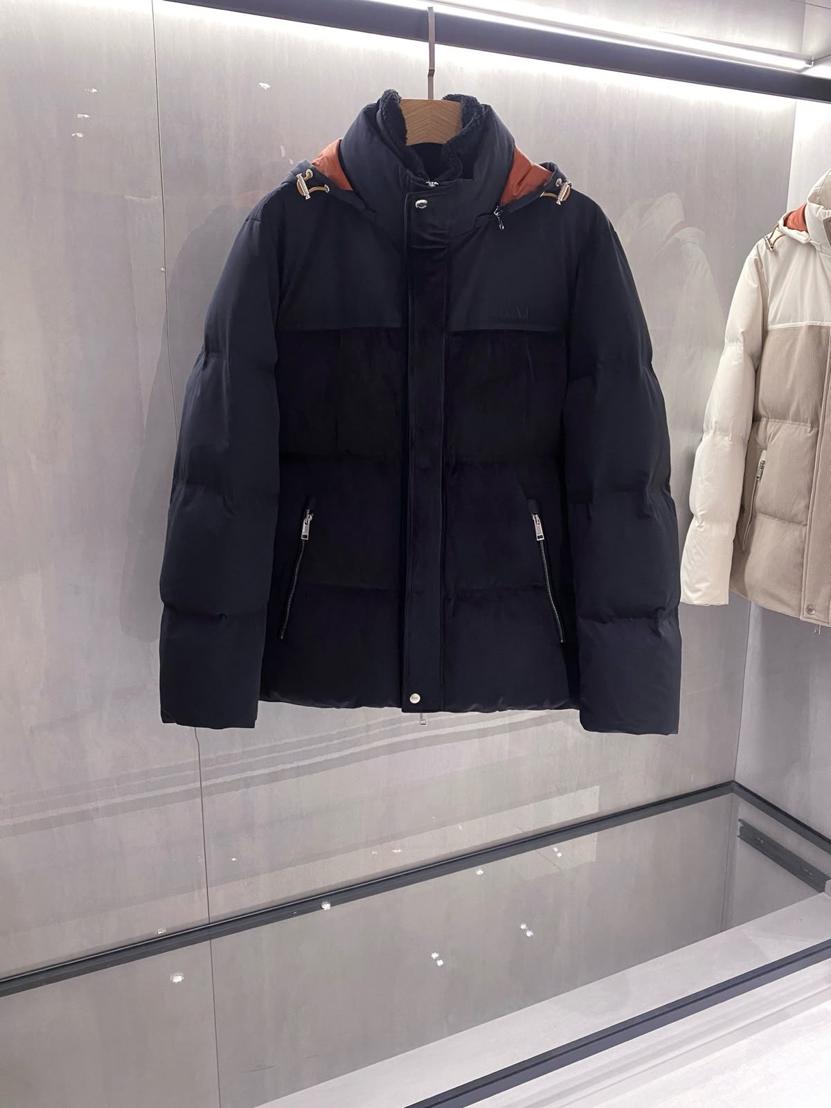 Zegna Colour-Block Hooded Puffer Jacket