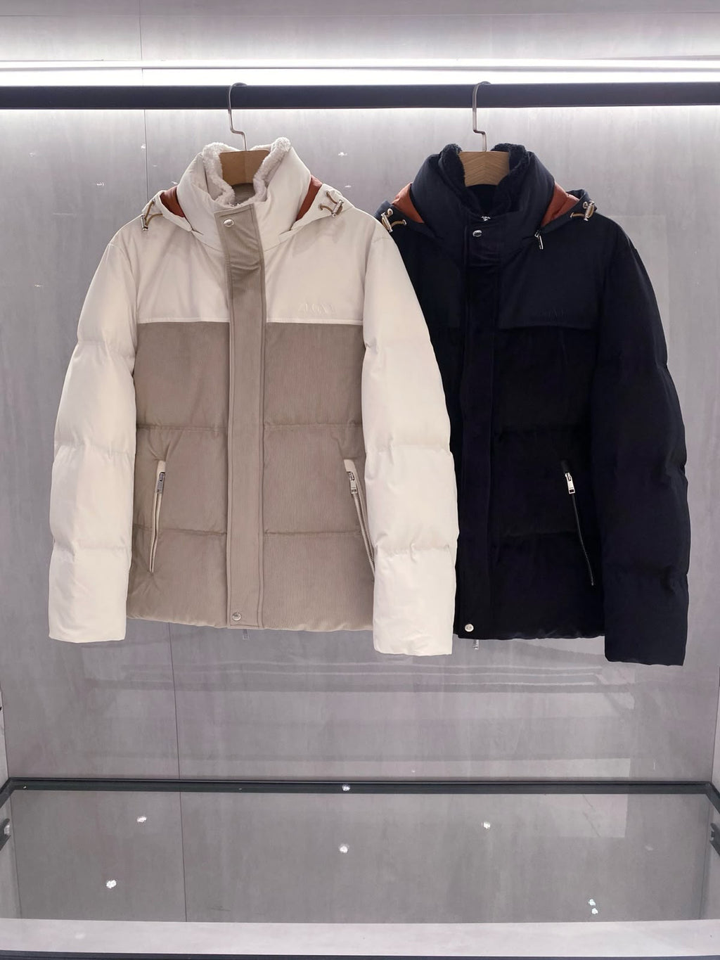Zegna Colour-Block Hooded Puffer Jacket