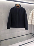 Zegna Stand-Collar Zip Jacket with Orange Lining