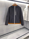 Zegna Micro-Check Contrast-Trim Hooded Jacket