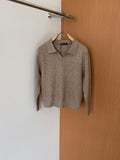 Loro Piana Open-Collar Long-Sleeve Polo Sweater