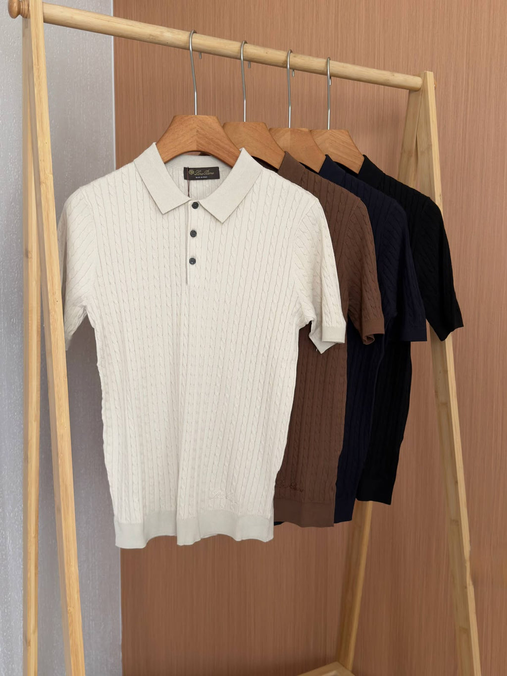 Loro Piana Textured Short-Sleeve Knit Polo