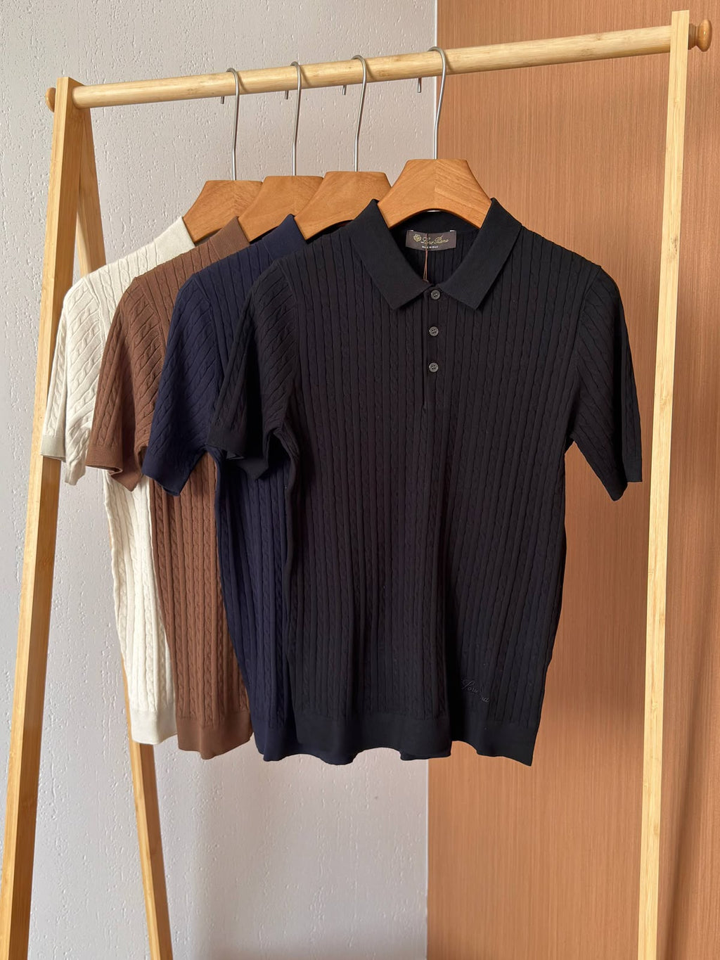 Loro Piana Textured Short-Sleeve Knit Polo