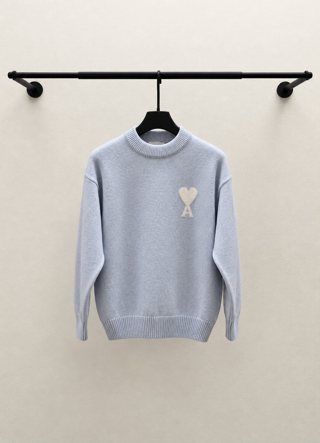 AMI Heart-Logo Crewneck Sweater