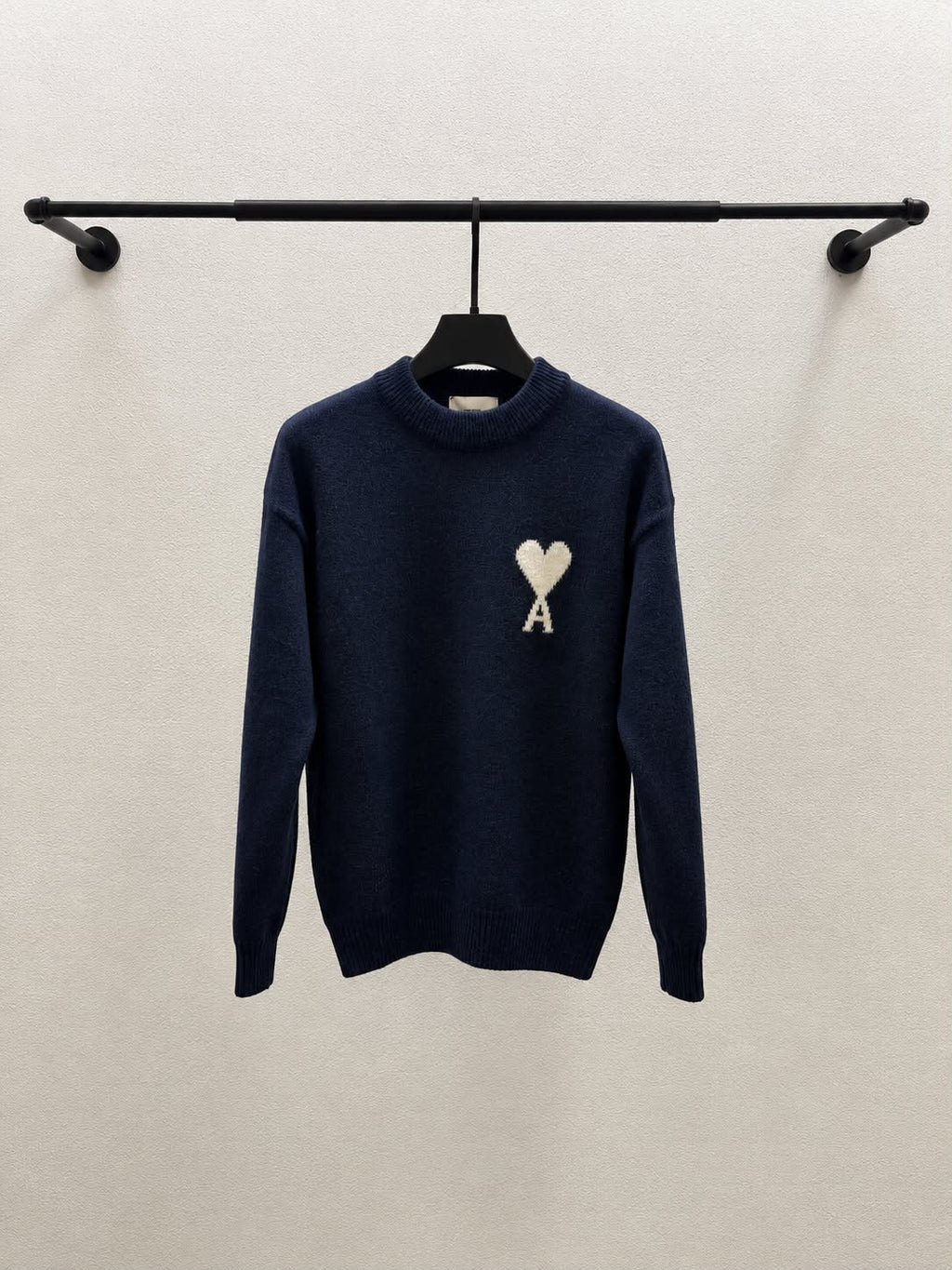 AMI Heart-Logo Crewneck Sweater