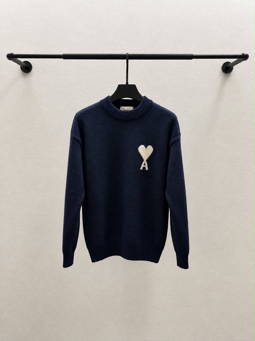 AMI Heart-Logo Crewneck Sweater
