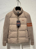 Zegna Quilted Knit-Sleeve Zip Jacket