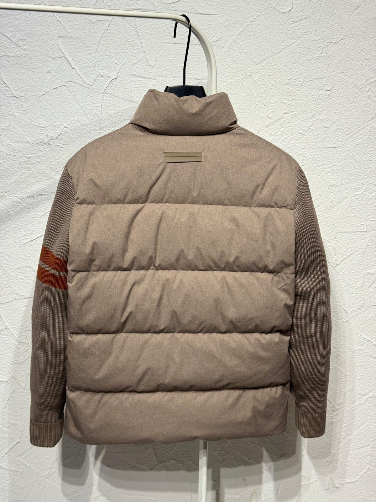 Zegna Quilted Knit-Sleeve Zip Jacket