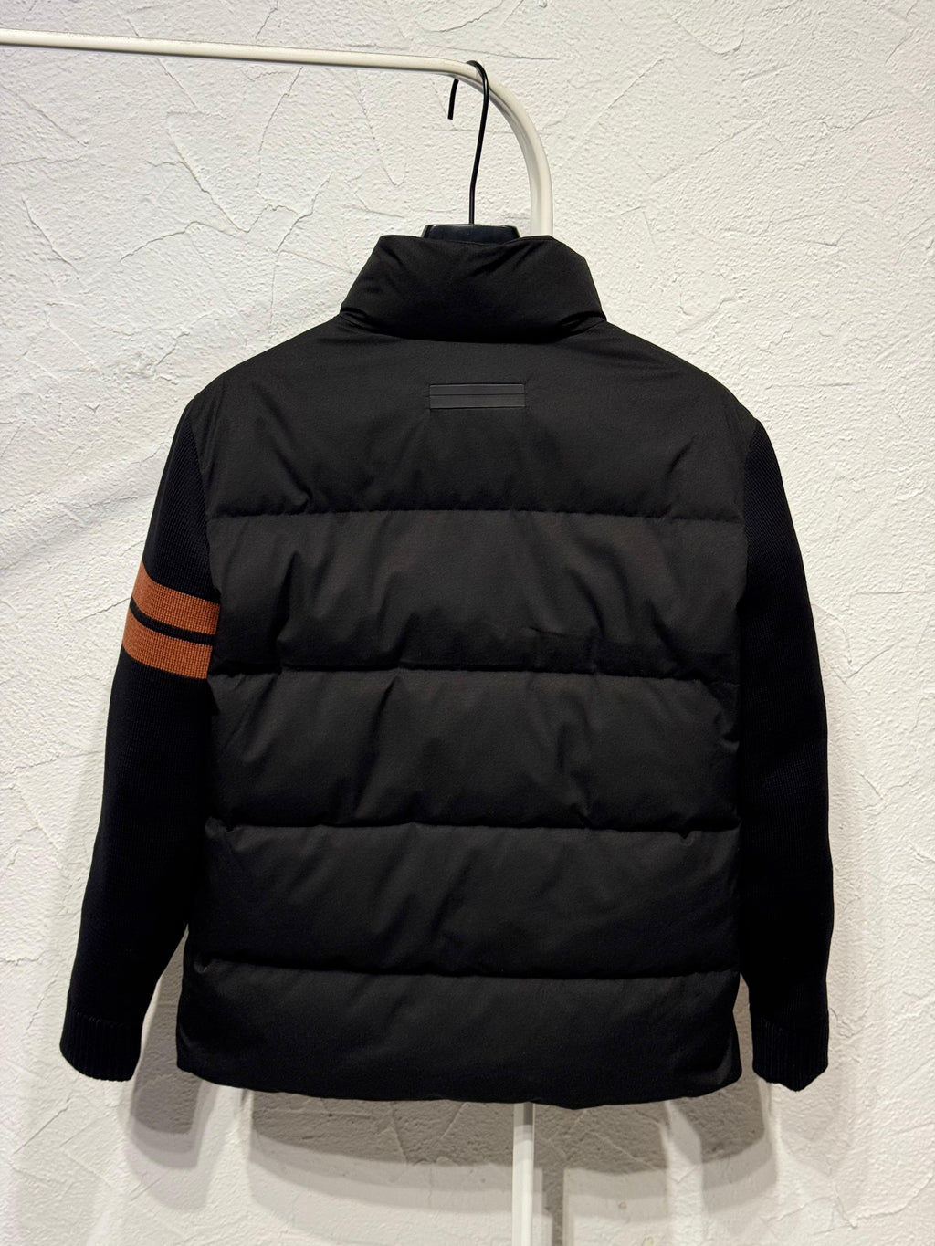 Zegna Quilted Knit-Sleeve Zip Jacket