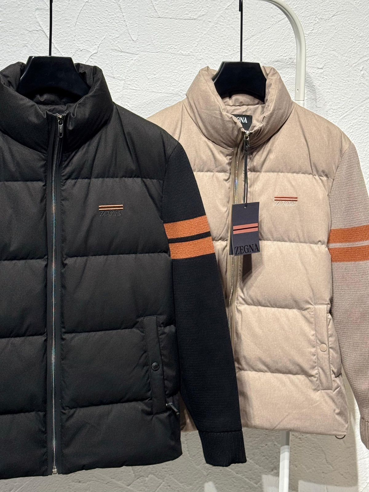 Zegna Quilted Knit-Sleeve Zip Jacket