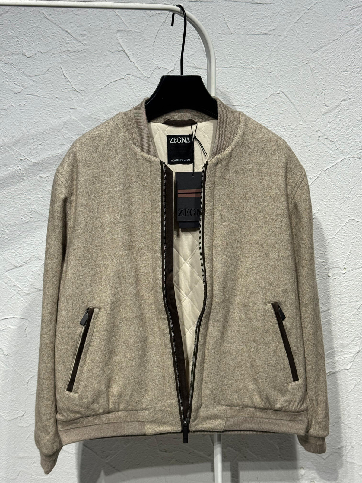 Zegna Textured Zip-Front Bomber Jacket