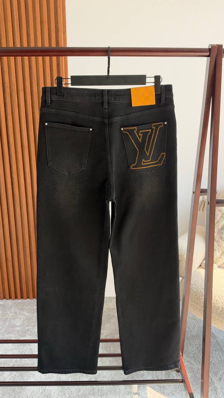 LV Small Back-Pocket Monogram Black Jeans