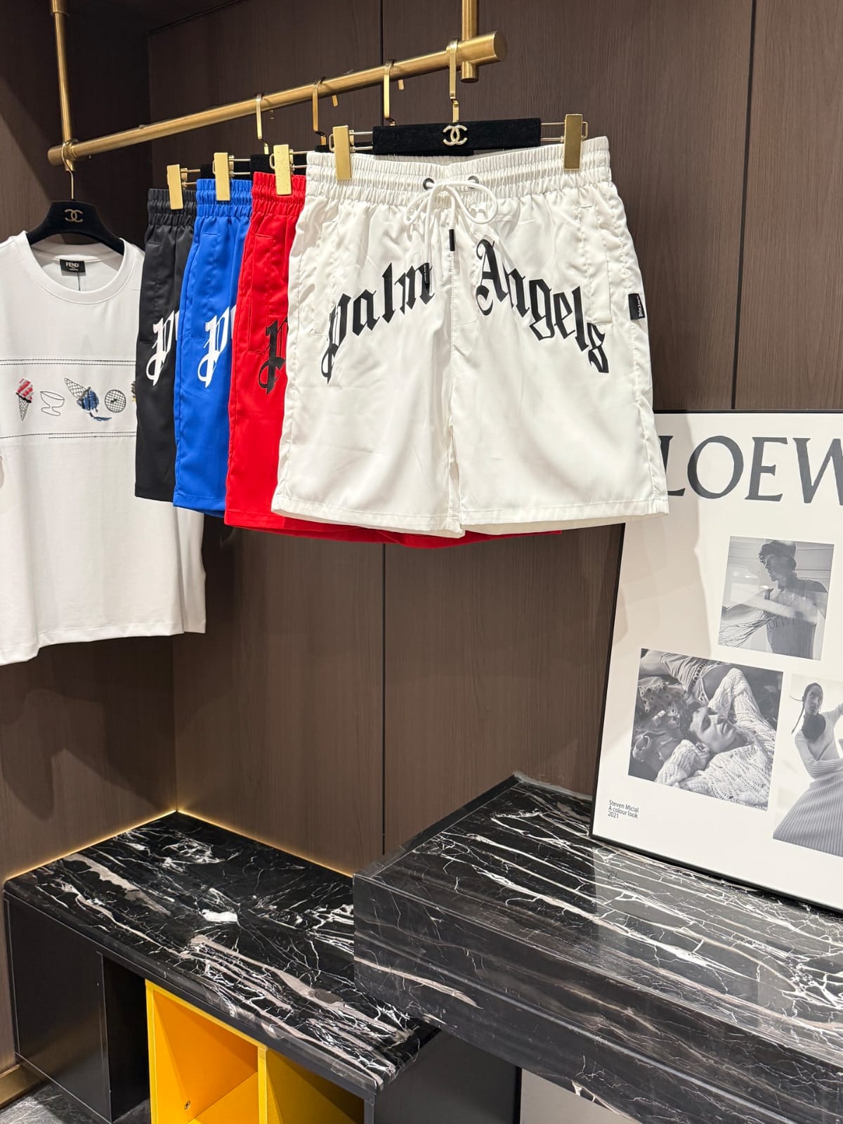 Palm Angels Logo Drawstring Shorts