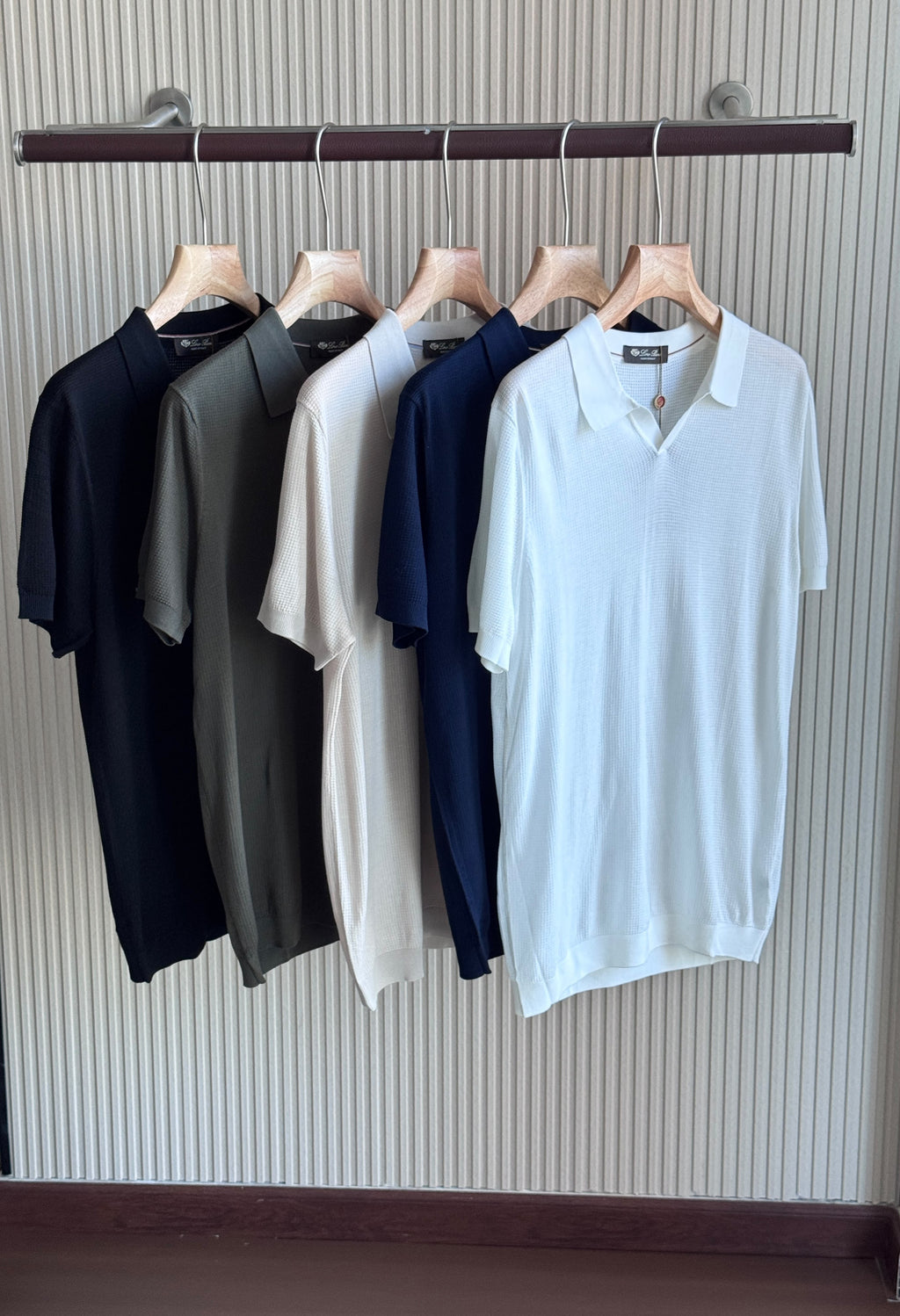 Loro Piana Open-Collar Short-Sleeve Knit Polo