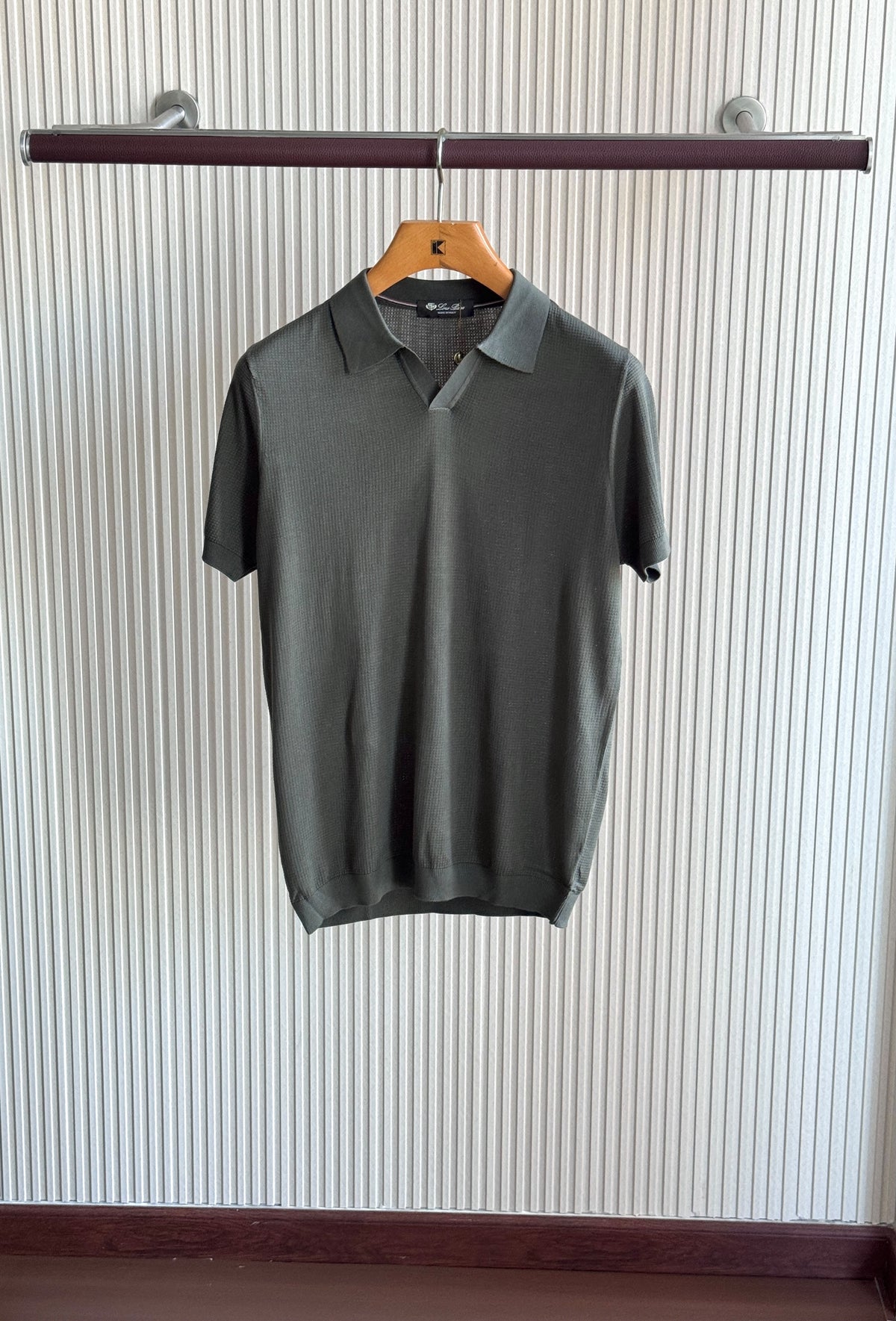 Loro Piana Open-Collar Short-Sleeve Knit Polo