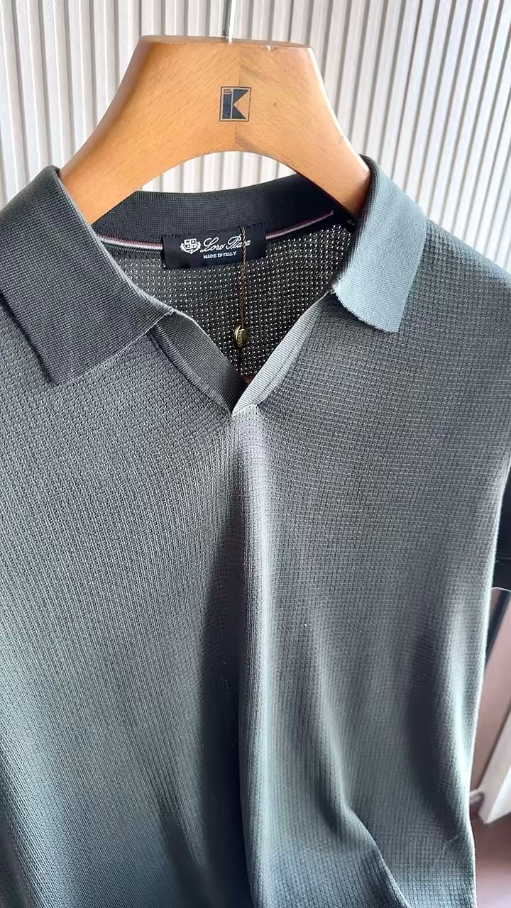 Loro Piana Open-Collar Short-Sleeve Knit Polo