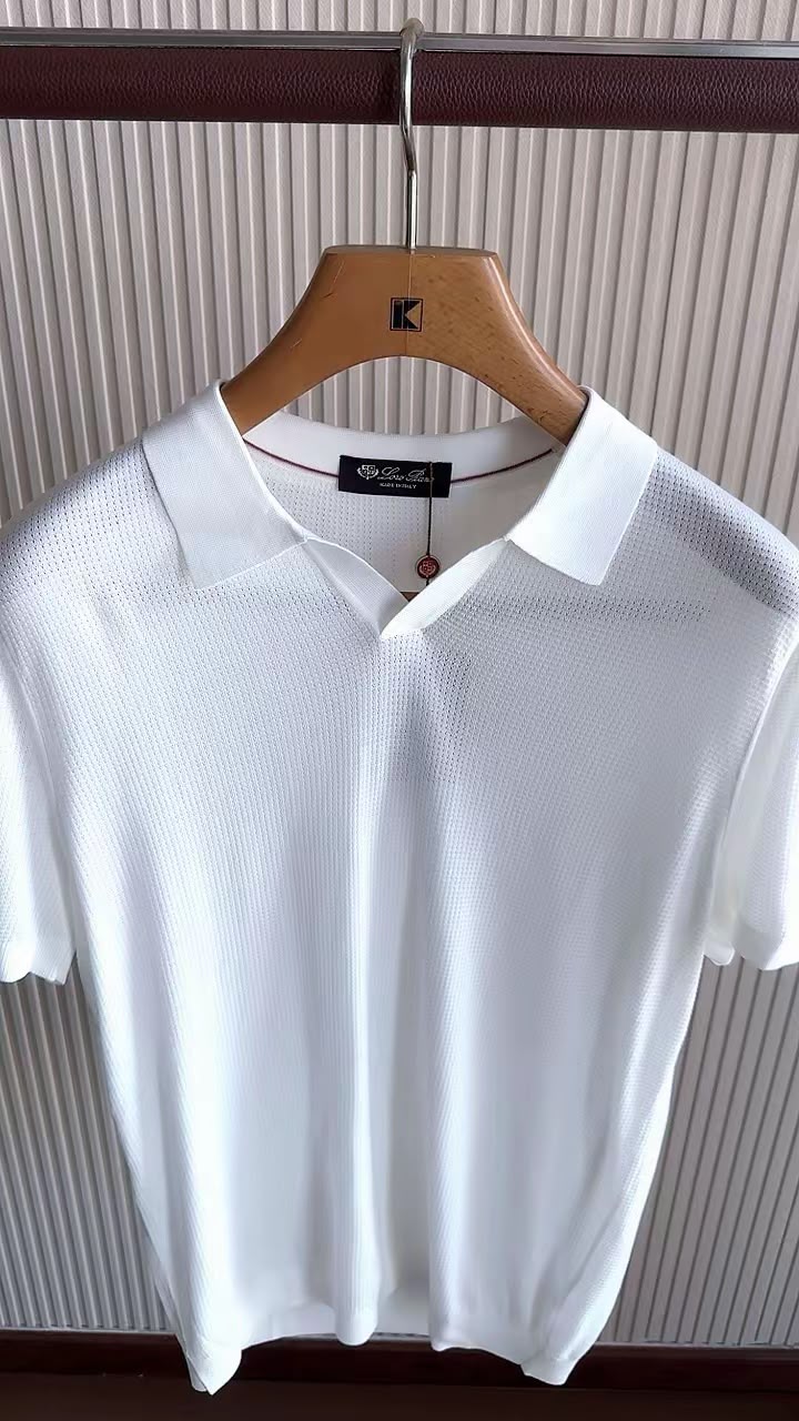 Loro Piana Open-Collar Short-Sleeve Knit Polo