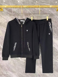 Dior Pattern-Trim Zip Hoodie and Trousers Set