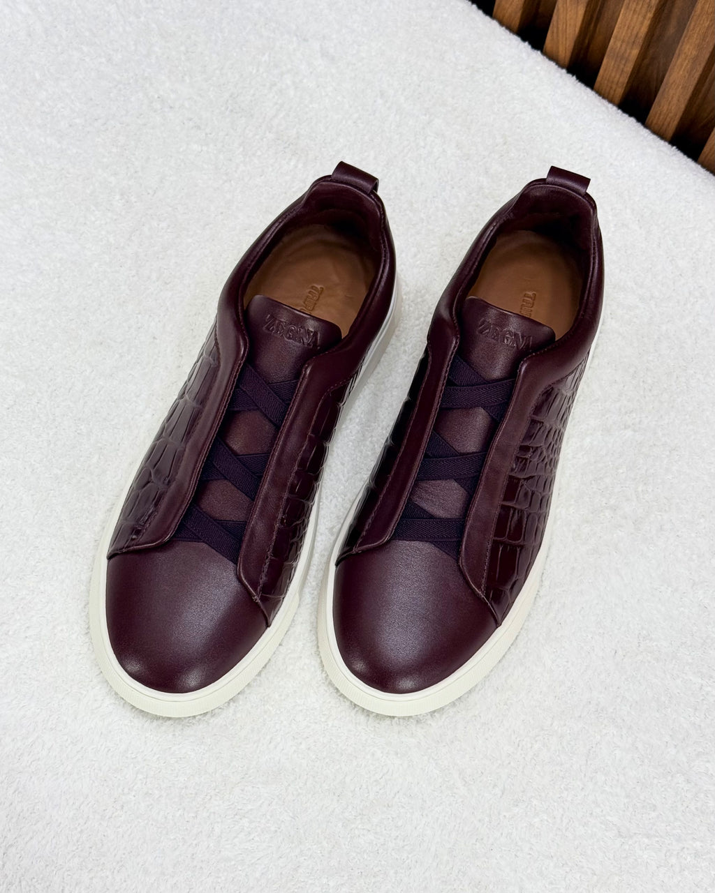 ZEGNA Textured-Panel Slip-On Sneakers