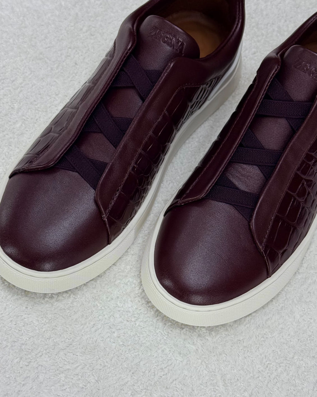 ZEGNA Textured-Panel Slip-On Sneakers