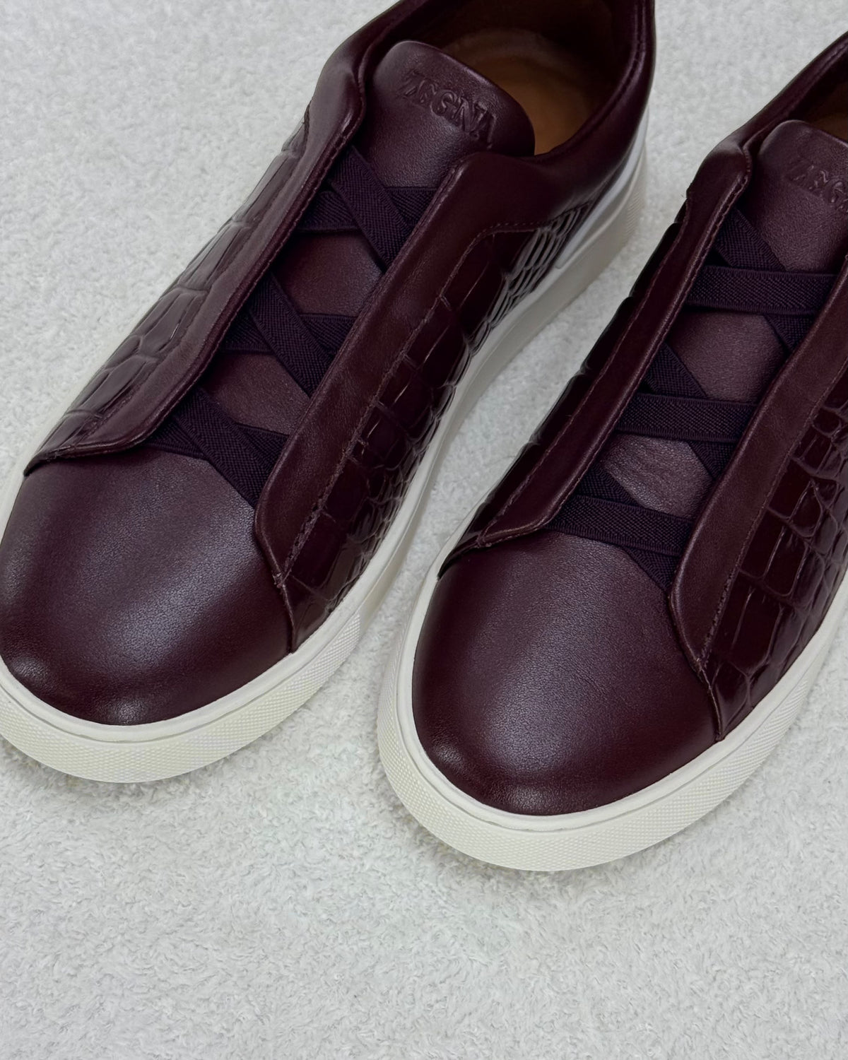 ZEGNA Textured-Panel Slip-On Sneakers