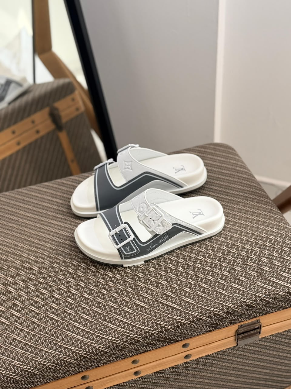 LV Double-Buckle Slide Sandals