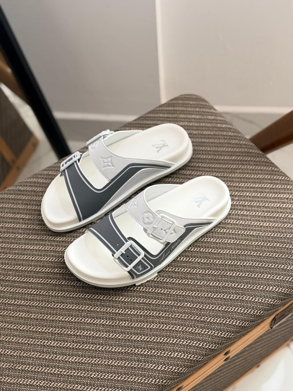 LV Double-Buckle Slide Sandals
