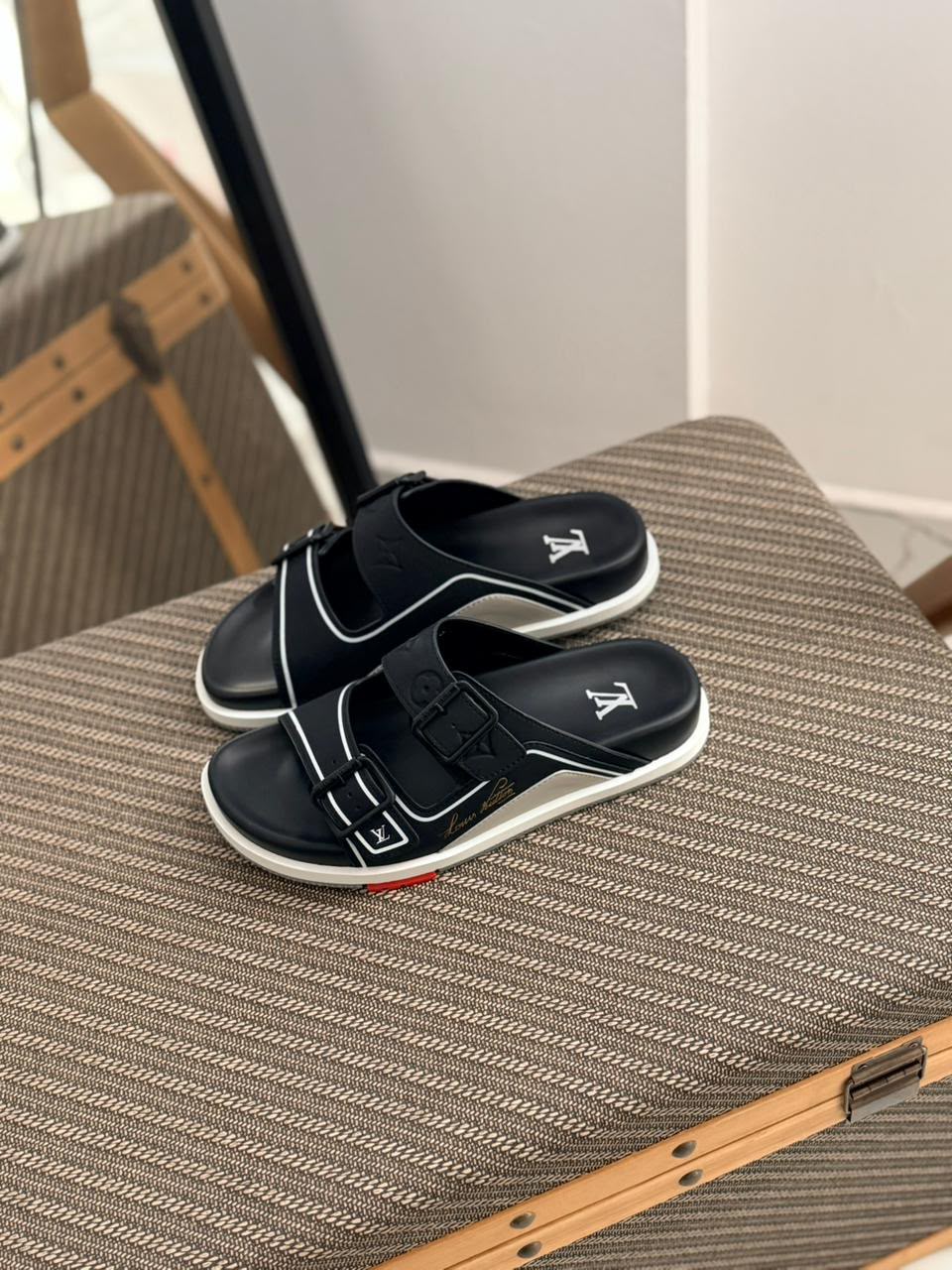 LV Double-Buckle Slide Sandals