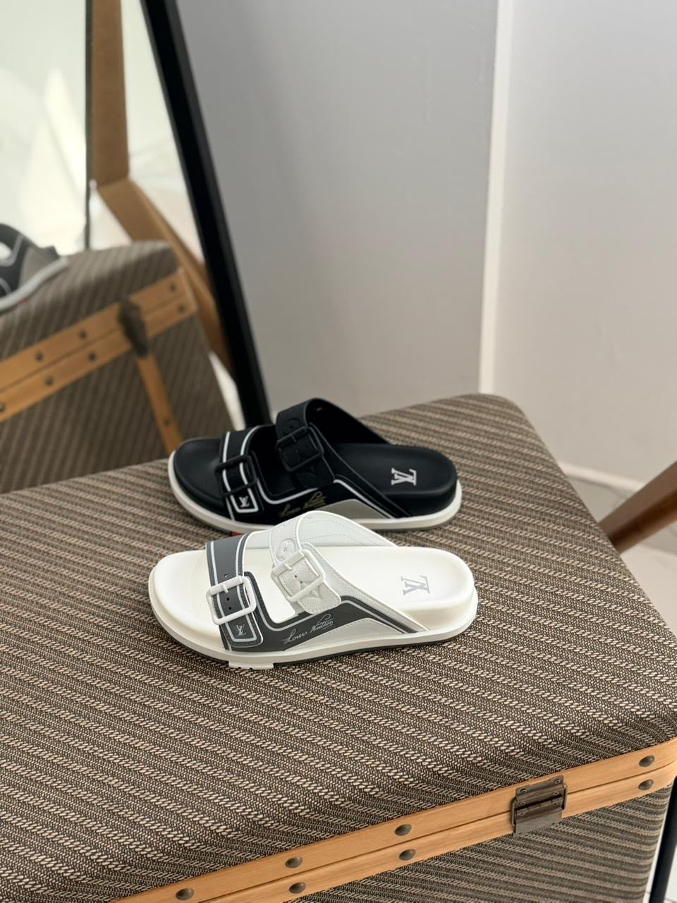 LV Double-Buckle Slide Sandals