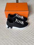 HERMES Centre-Stripe Lace-Up Sneakers