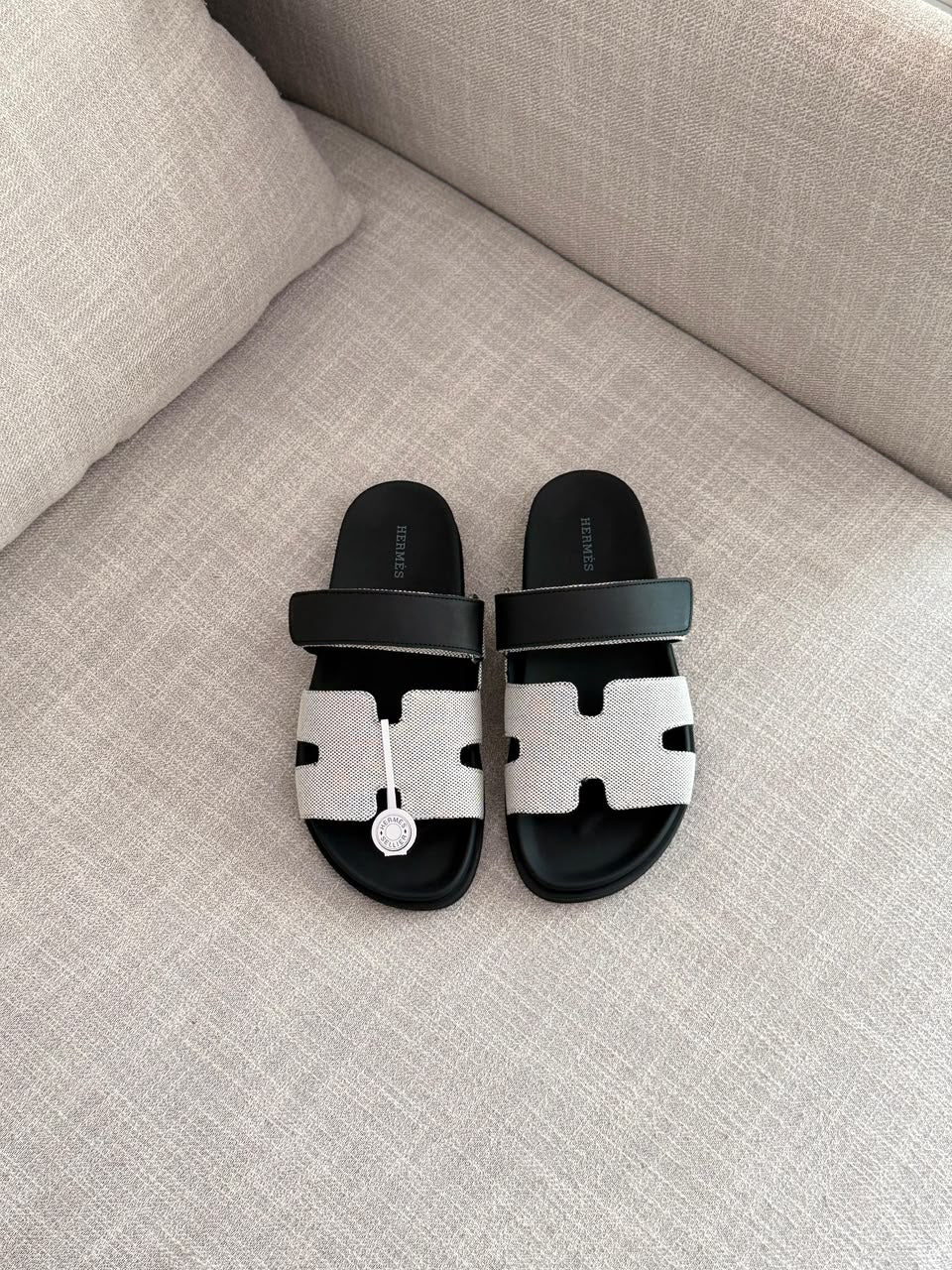 HERMES H-Cutout Double-Strap Slides