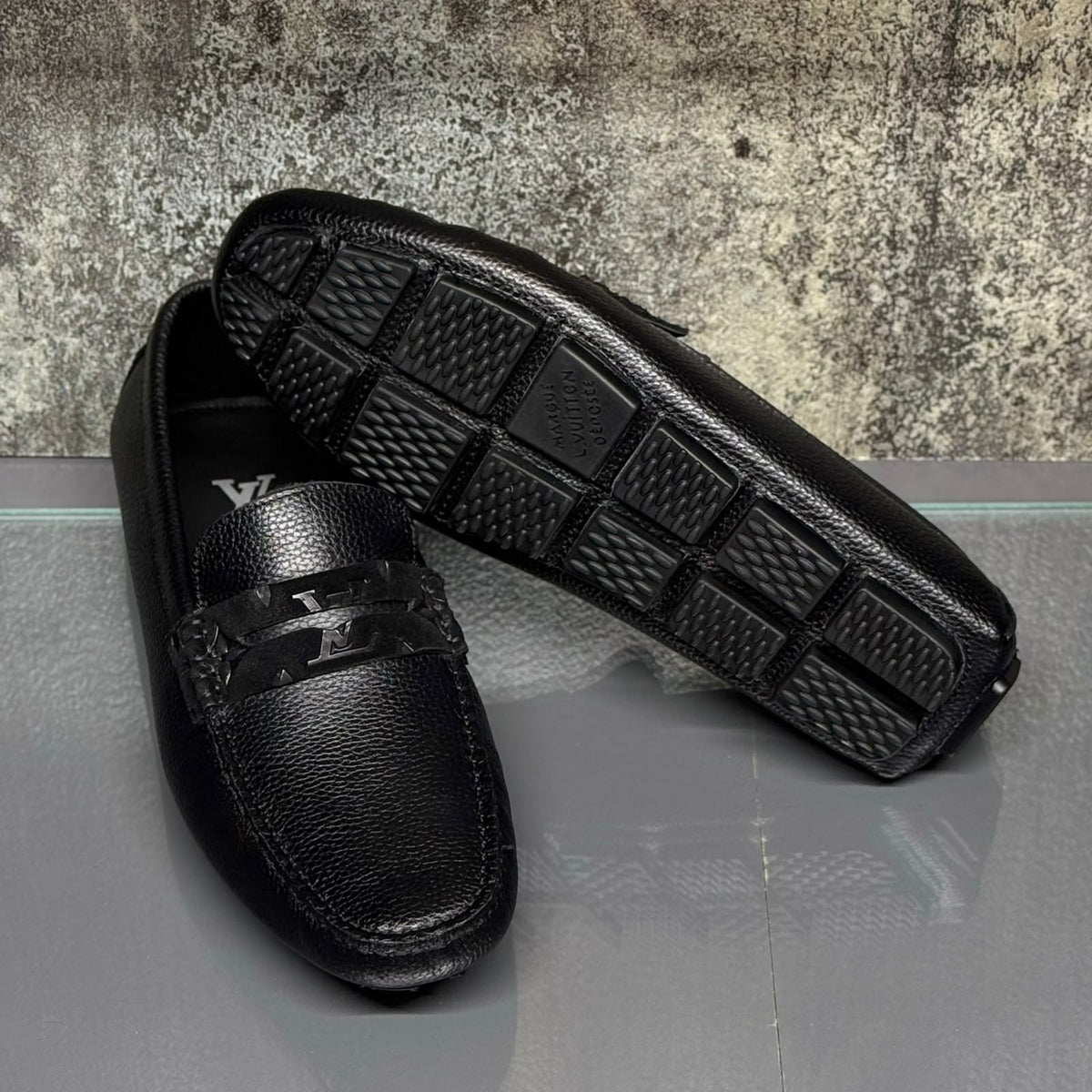 LV Monogram-Strap Driving Loafers