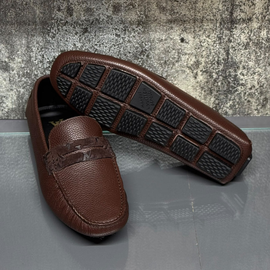 LV Monogram-Strap Driving Loafers