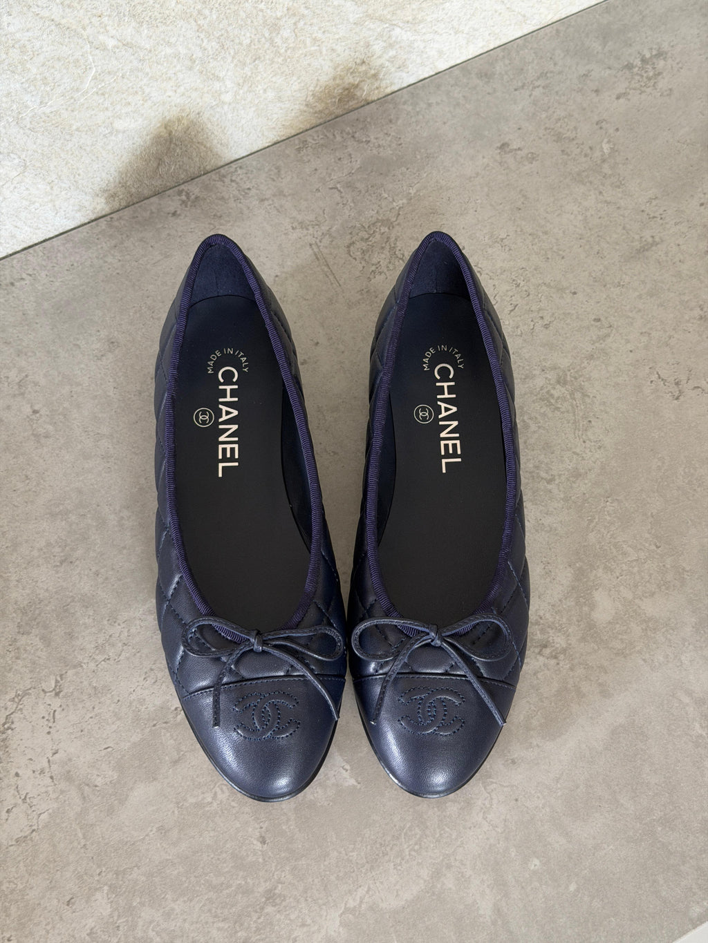 CHANEL Quilted Bow Ballet Flats