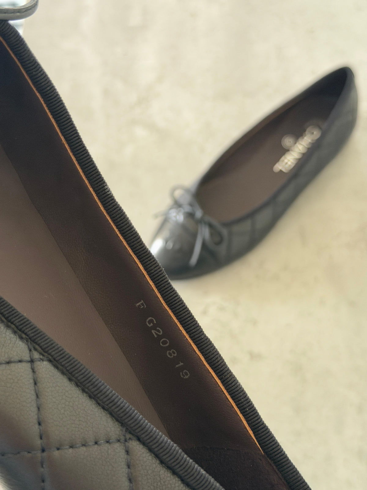CHANEL Quilted Bow Ballet Flats
