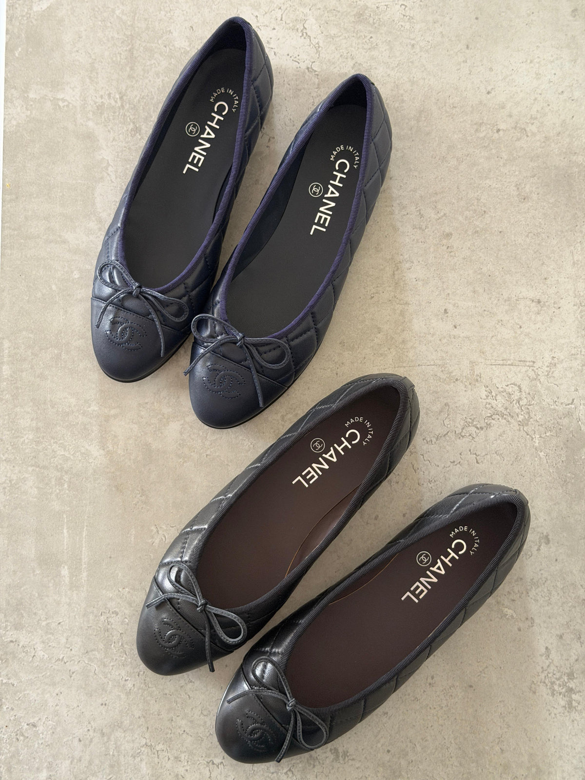 CHANEL Quilted Bow Ballet Flats