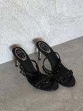 Rene Caovilla Crystal-Drop Heeled Mules