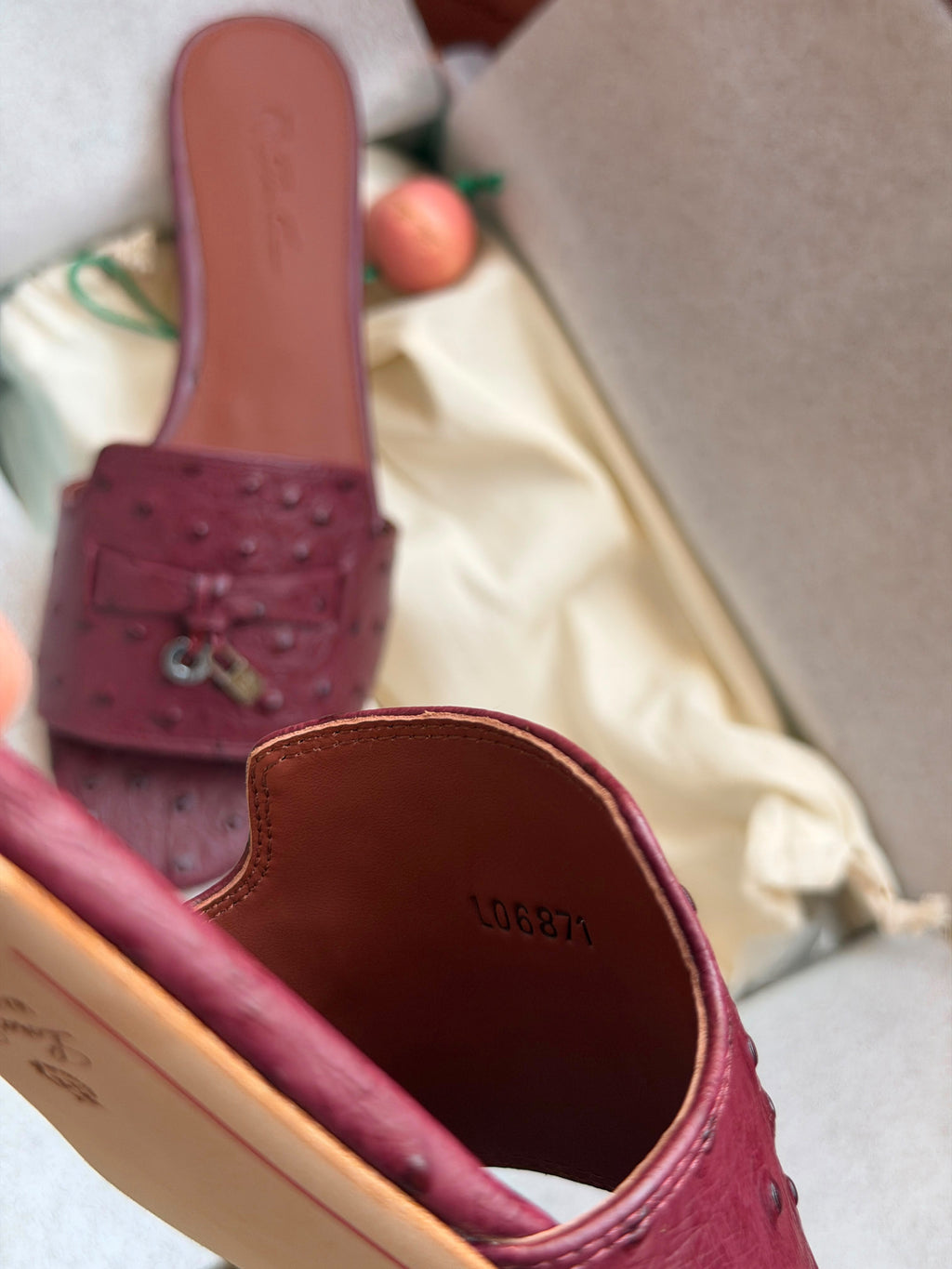 Loro Piana Textured Charm Slides