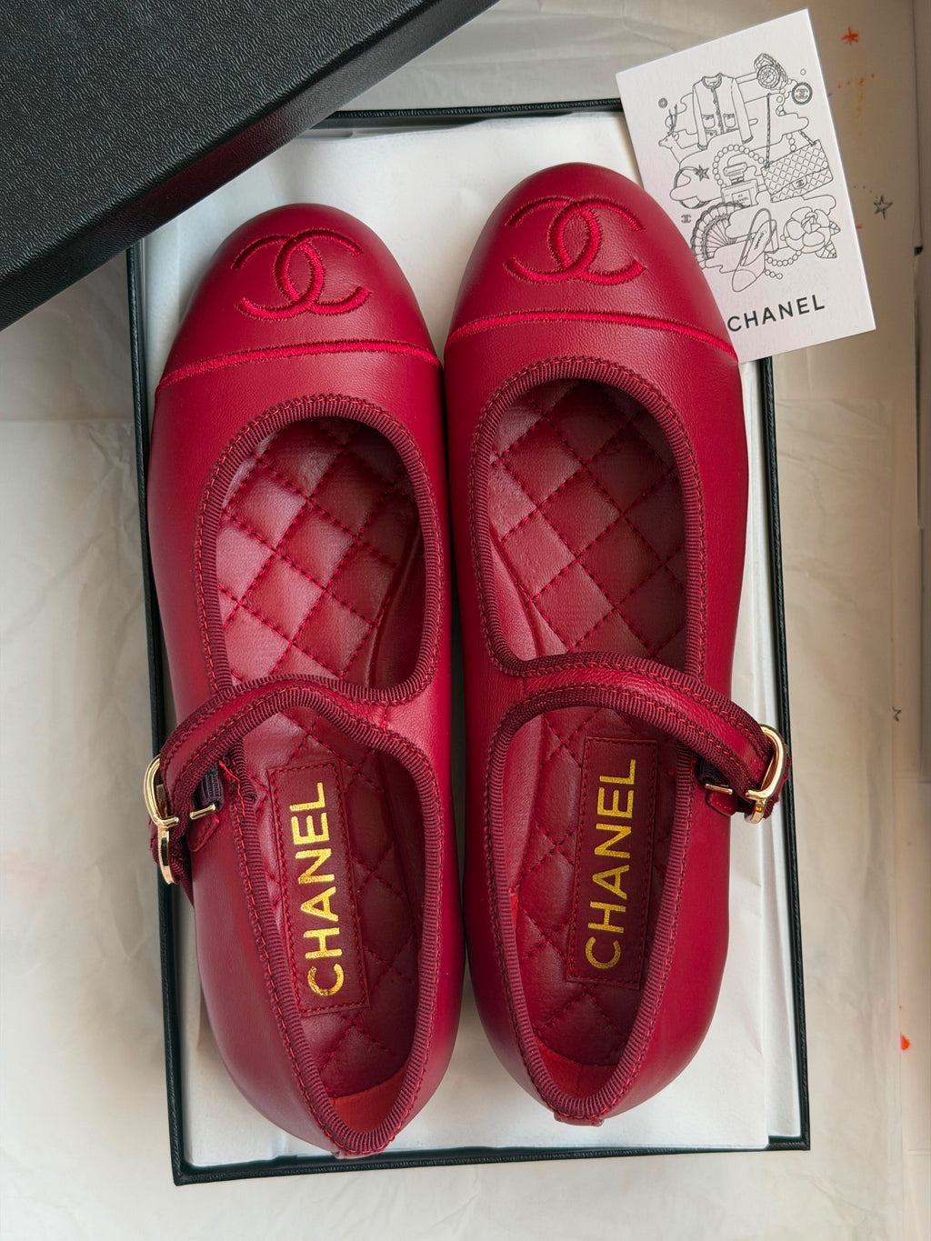 CHANEL Cap-Toe Mary Jane Flats